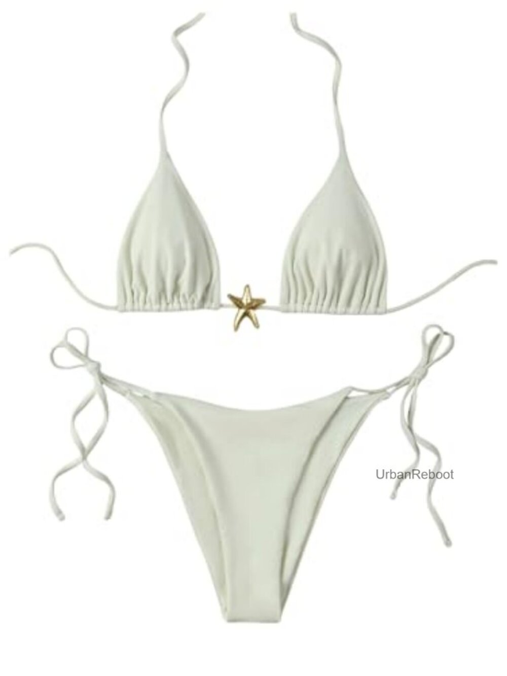 Women 2 Piece Halter Triangle Bikini Set Starfish Metal Padded Swimsuit